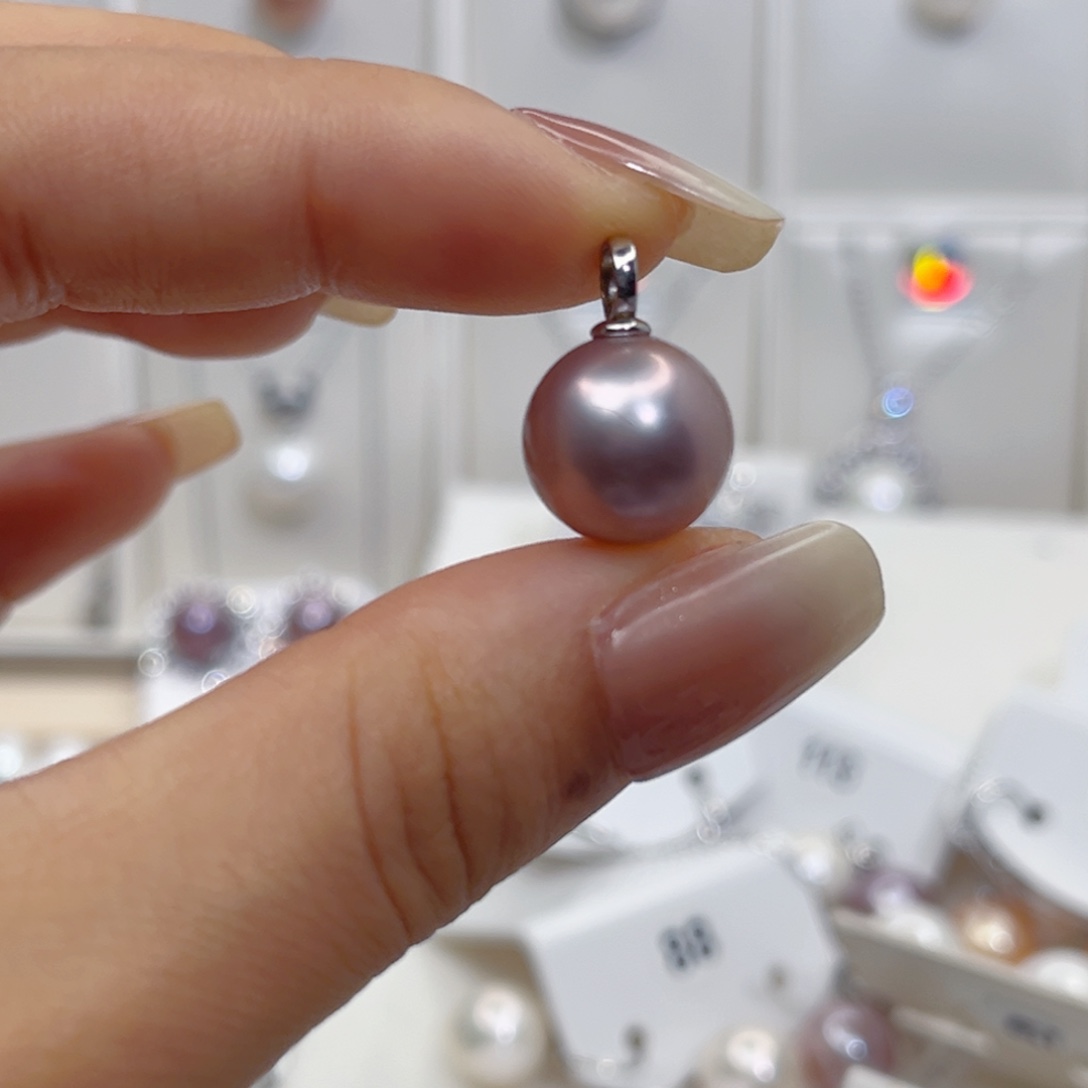 淡水珍珠银S925镶嵌颈饰