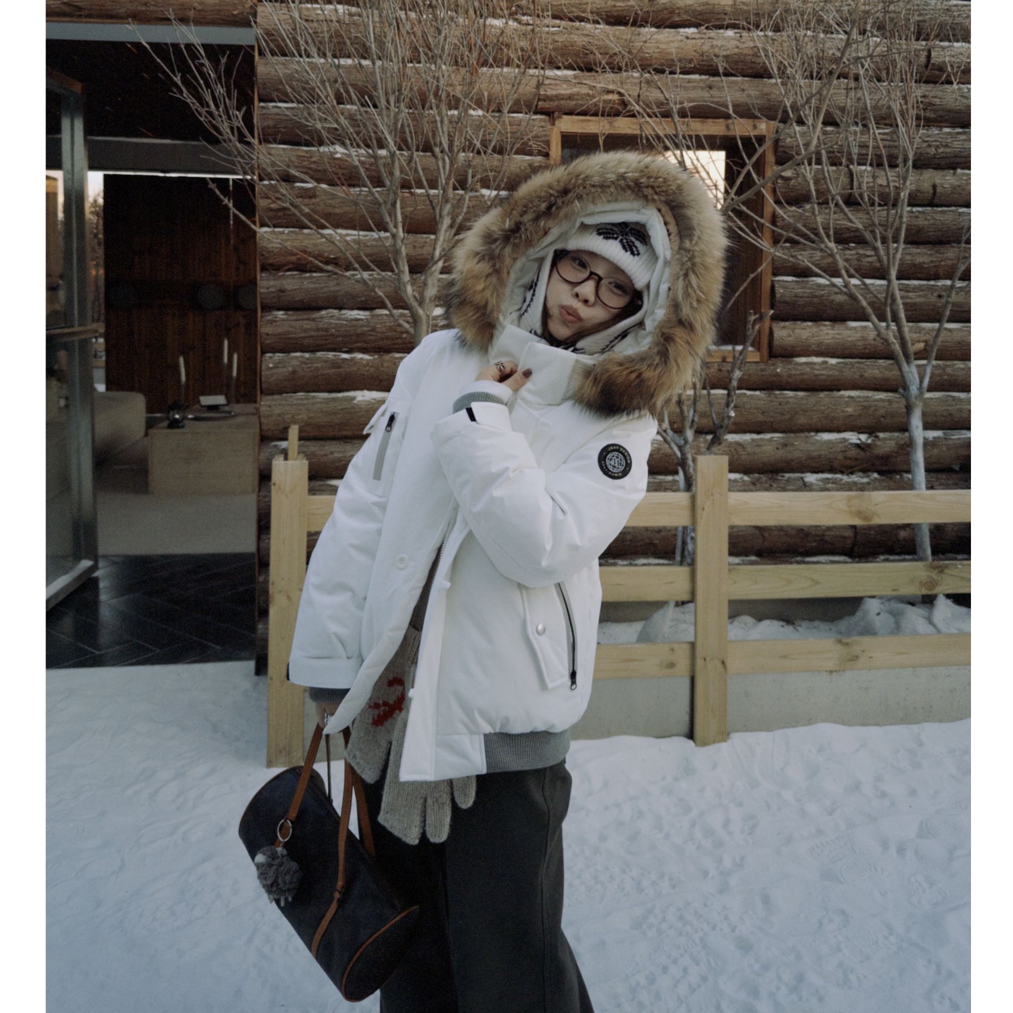 Our2【降温战袍】冬季厚款连帽派克可拆卸真毛领羽绒服【X5951】