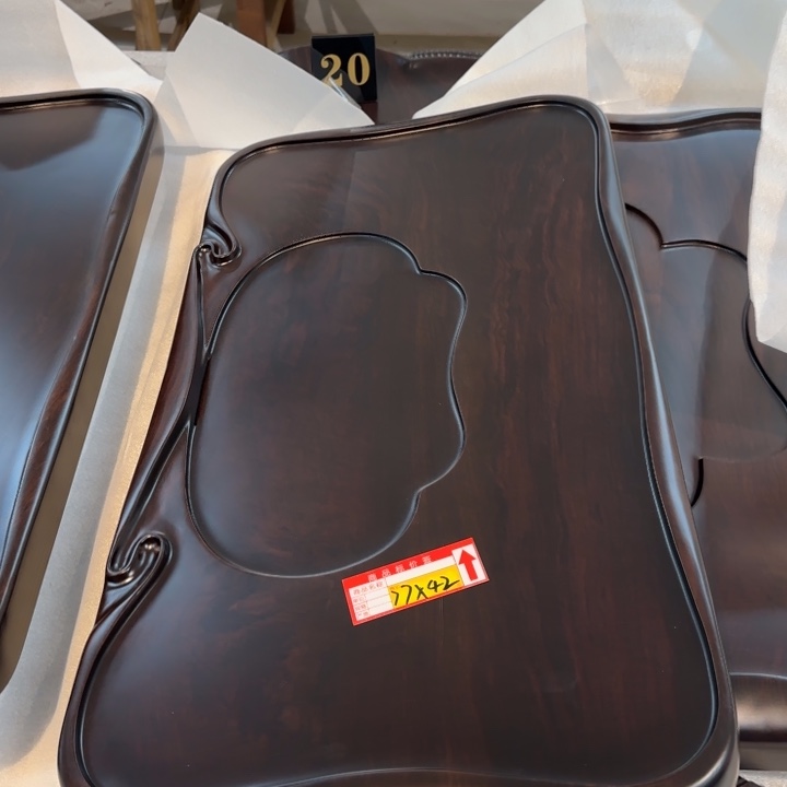 丛**狼黑檀实木茶盘实物