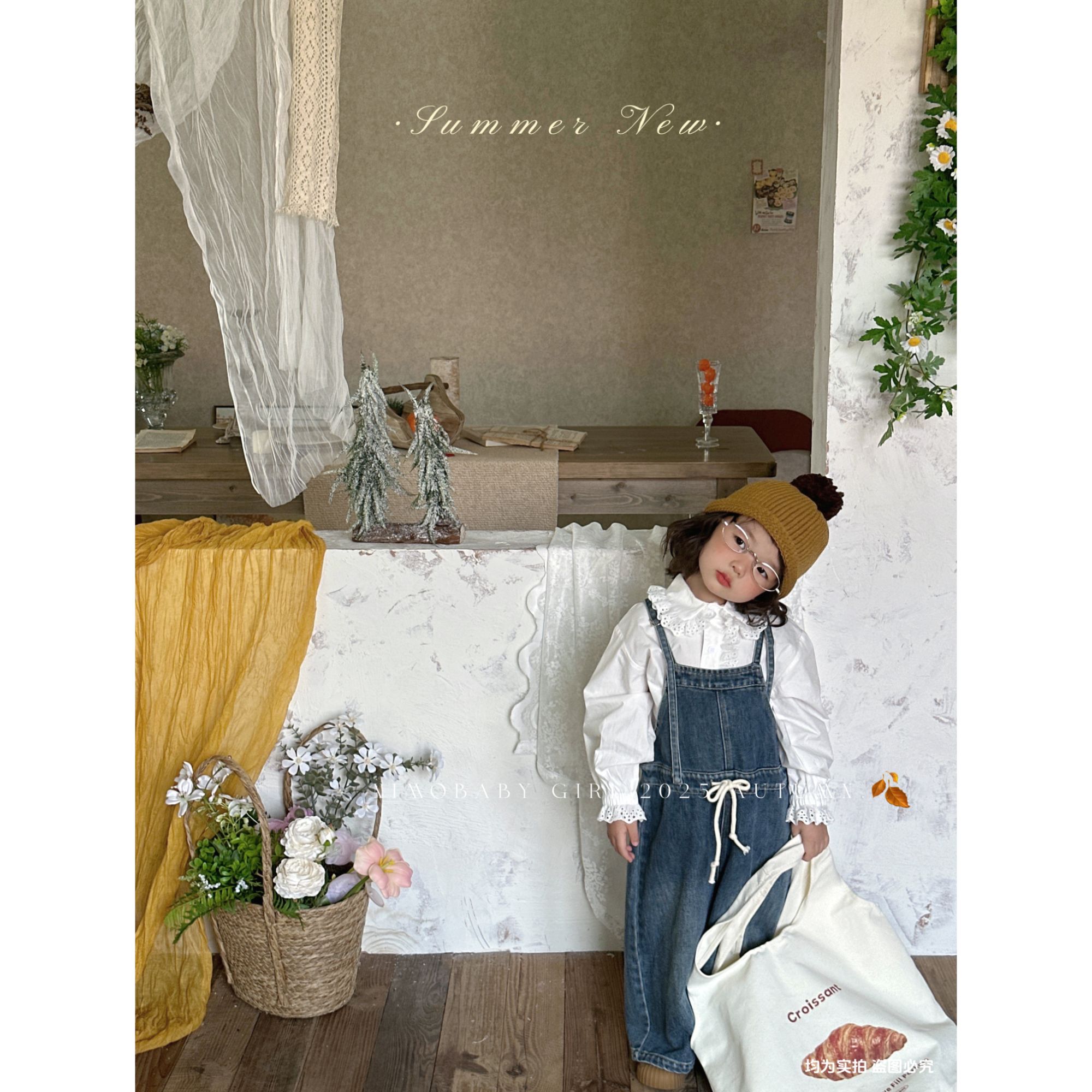 NIMO【可可西里】韩版秋季新款宝宝洋气时尚百搭牛仔背带裤