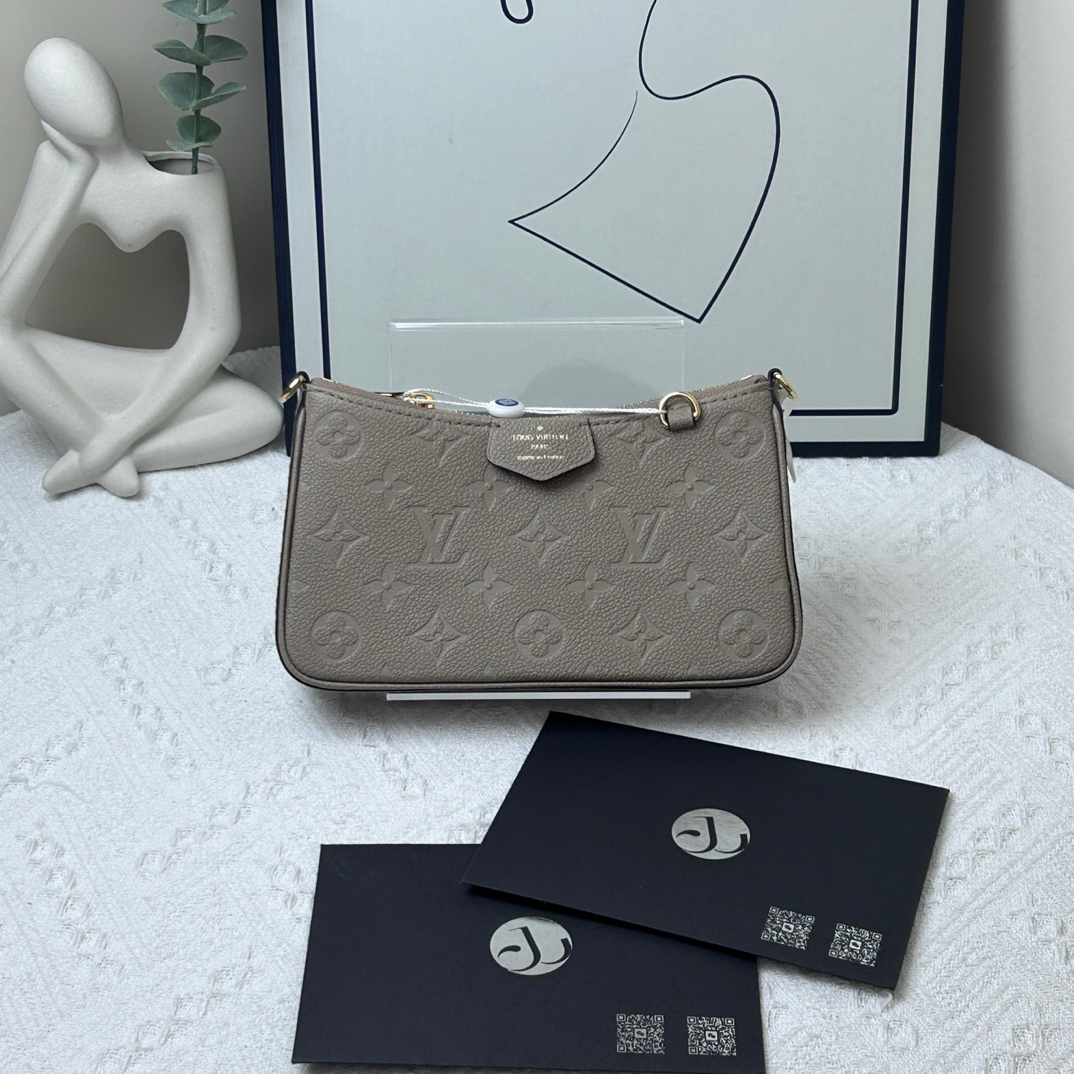 95新 LouisVuitton/路易威登 全皮大象灰腋下包芯片款/JWX5573