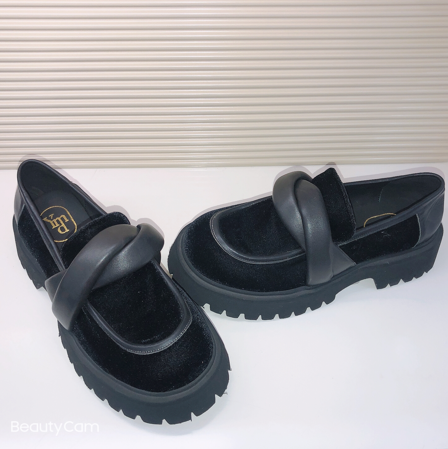 春季新款厚底乐福鞋女复古百搭一脚蹬粗跟单鞋