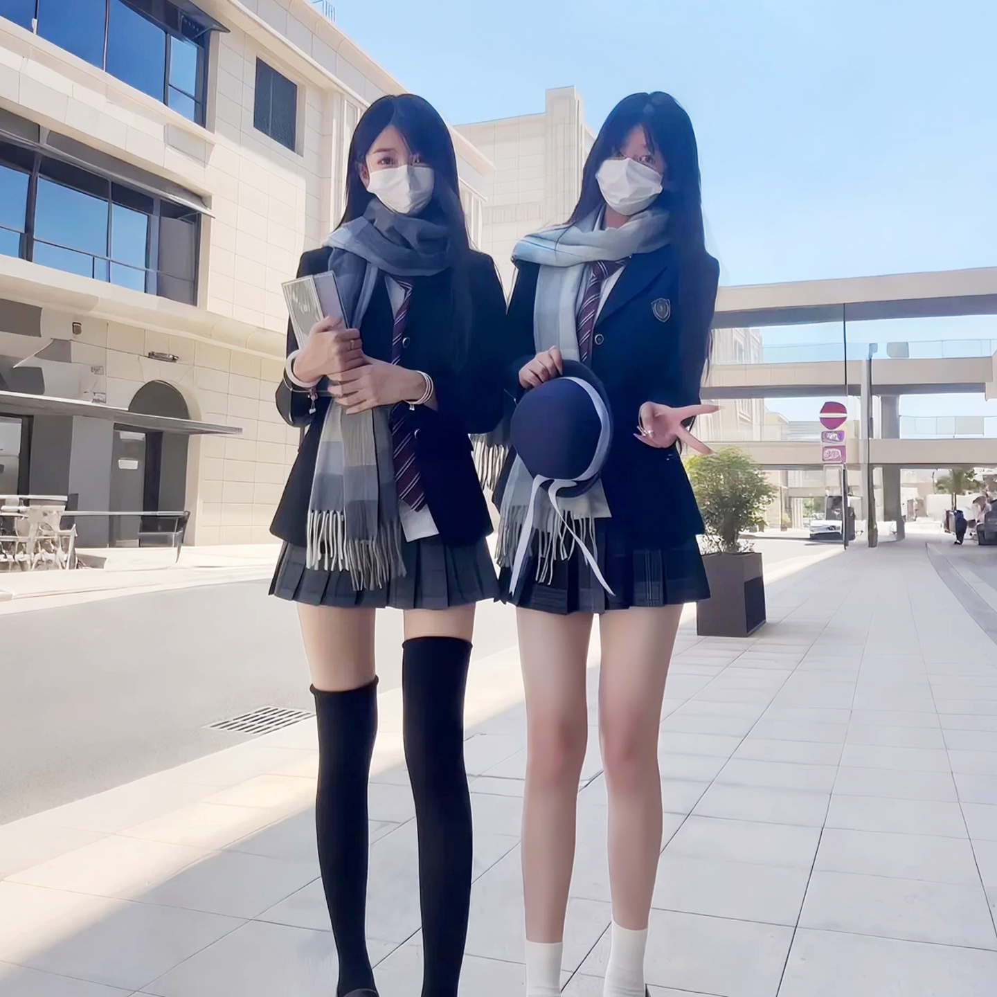 木村叔jk制服日系格子围巾女秋季仿羊绒保暖流苏披肩女学生围脖