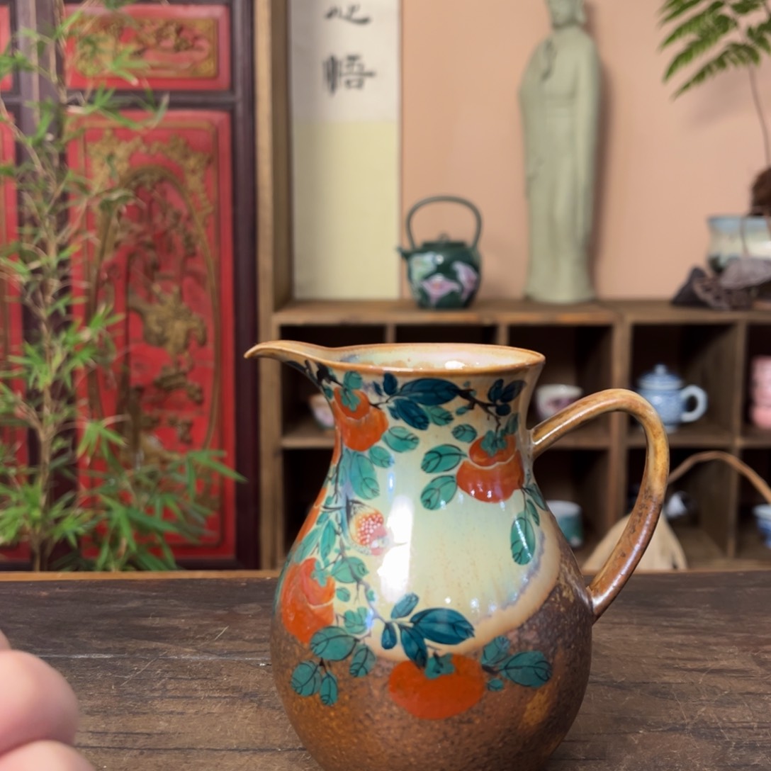 杯柴烧手工手绘陶瓷
