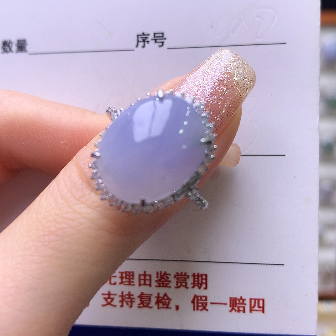 翡翠银S925镶嵌戒指54