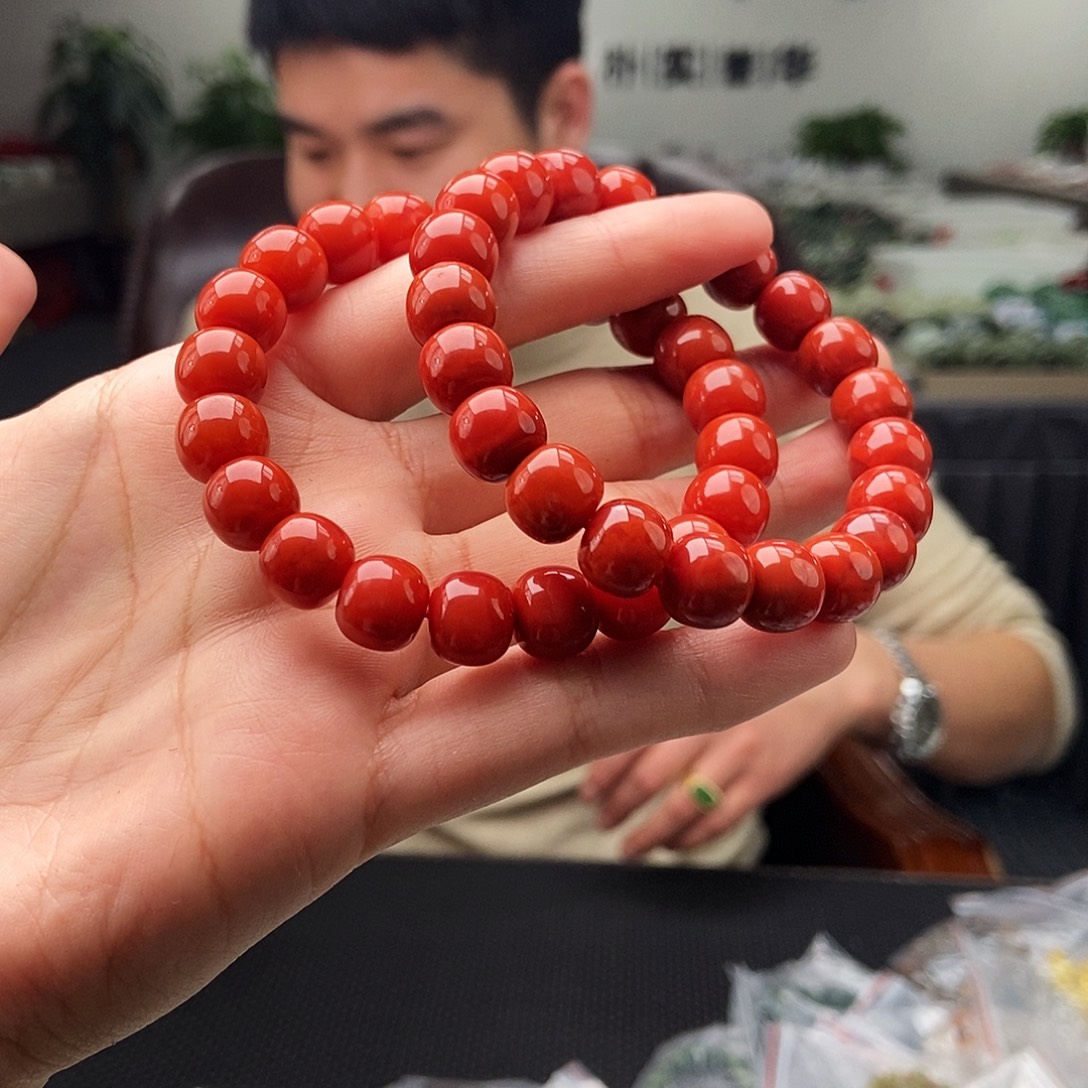 南红玛瑙未镶嵌颈饰手串 颜色多样性发拍一发一