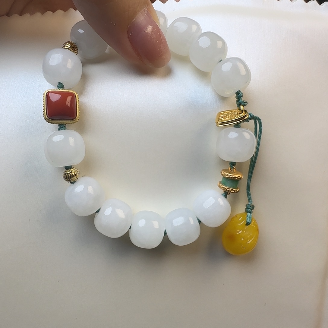 和田玉手链未镶嵌欢**芝