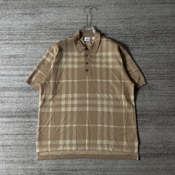 未使用 BURBERRY/博柏利 经典格纹针织短袖/尺码XL#4162