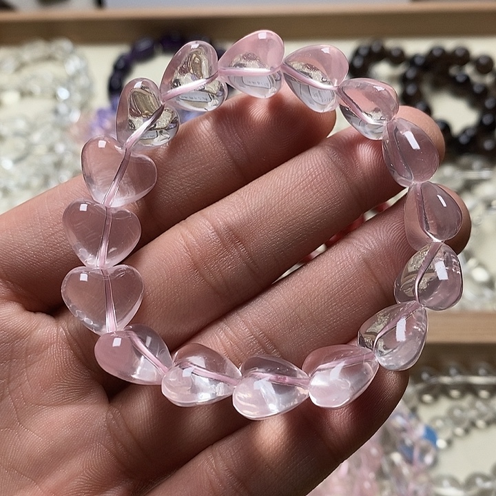 非金属星光粉爱心手串 