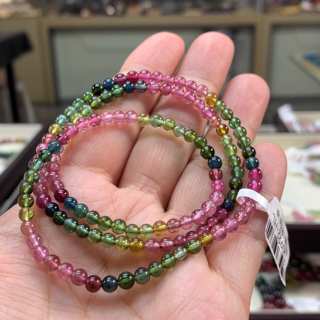 碧玺未镶嵌手链4.2左右