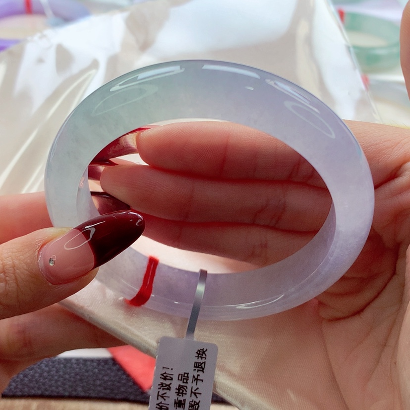 【闪购商品】翡翠手镯未镶嵌❄️56.7 冰紫 灵