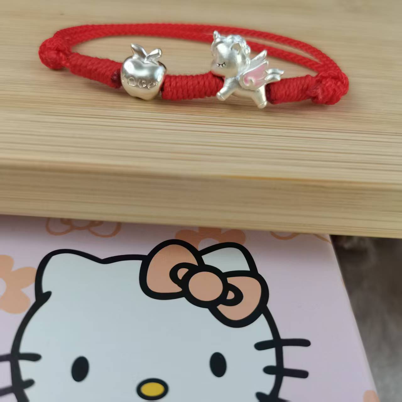 足银手链 足银999手链平安果小马纯手工编织生肖马闺蜜宝宝百搭