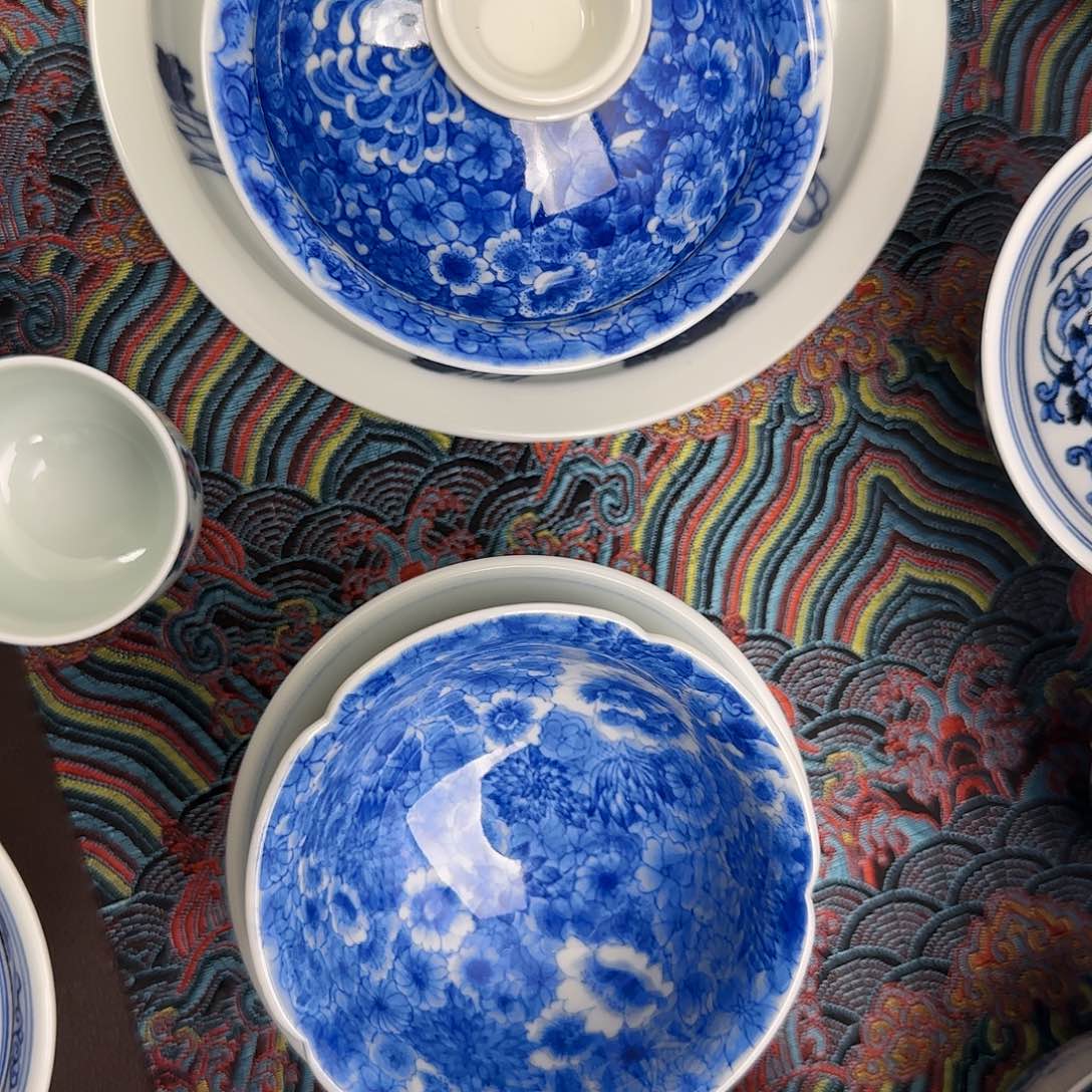 S****r两件万花全手绘景德镇陶瓷艺术