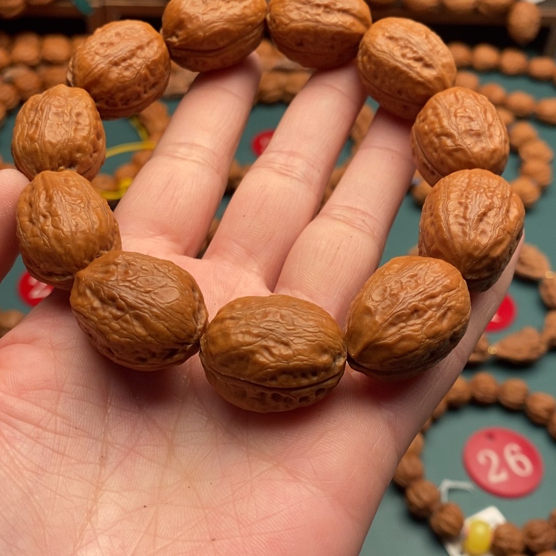 文玩核桃手串19尺寸方枣