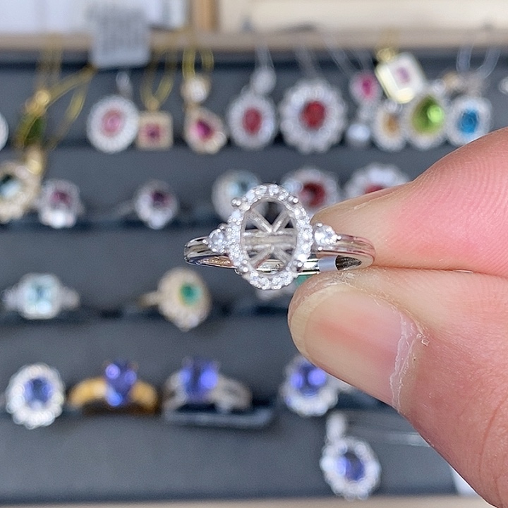 碧玺吊坠(不含链)银S925镶嵌