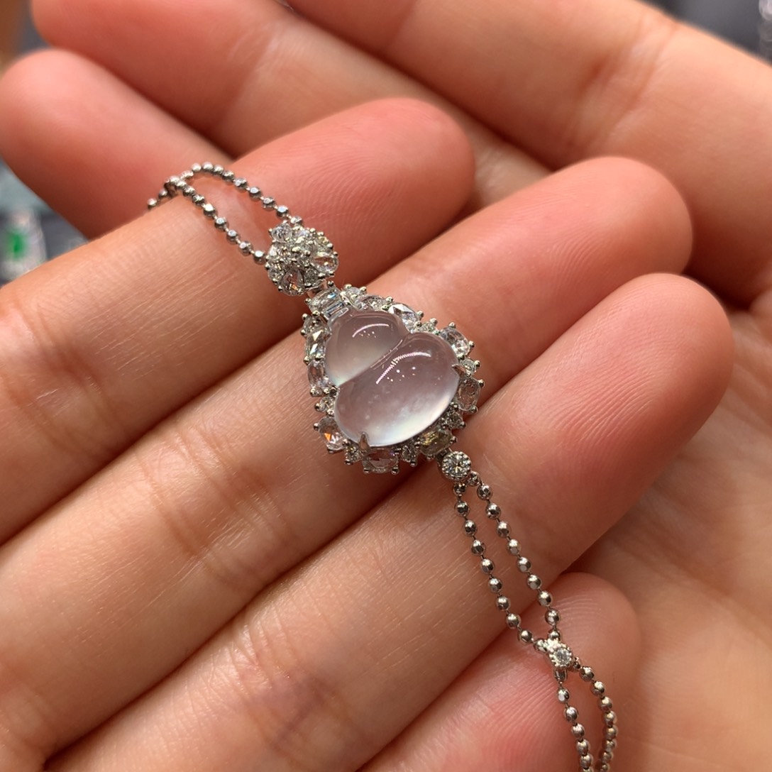 翡翠手链18K金镶嵌手链