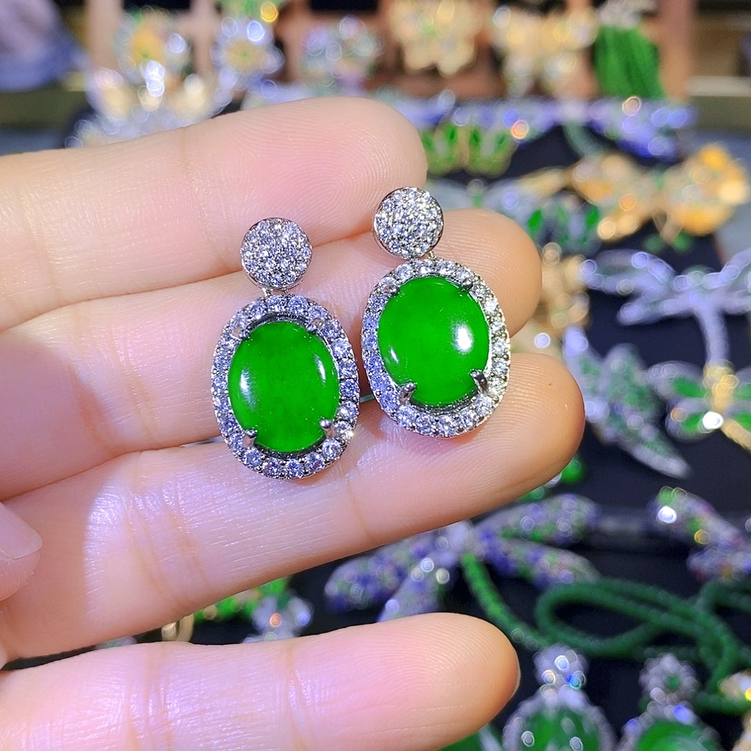 吊坠(不含链)银S925镶嵌翡翠