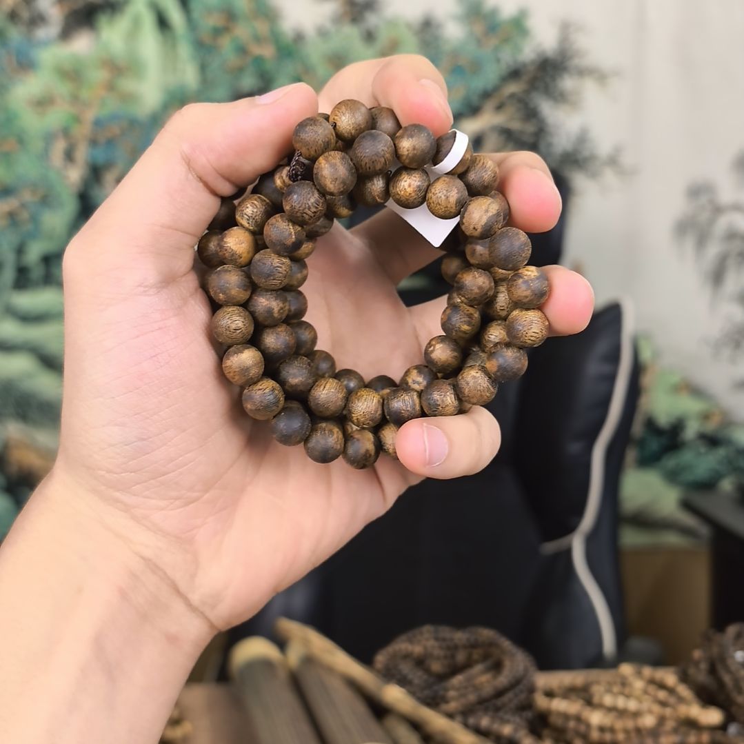 沉香手串蓝宝石多圈沉水浮09多圈多样性发一