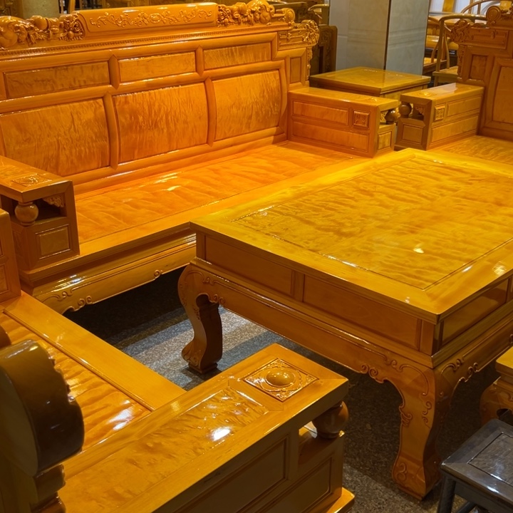 竹倩*?金丝楠木沙发8件套