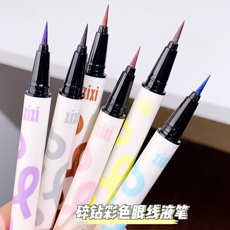 【新疆包邮】xixi朋克金属碎钻眼线笔持久防水防汗彩色不晕染速干