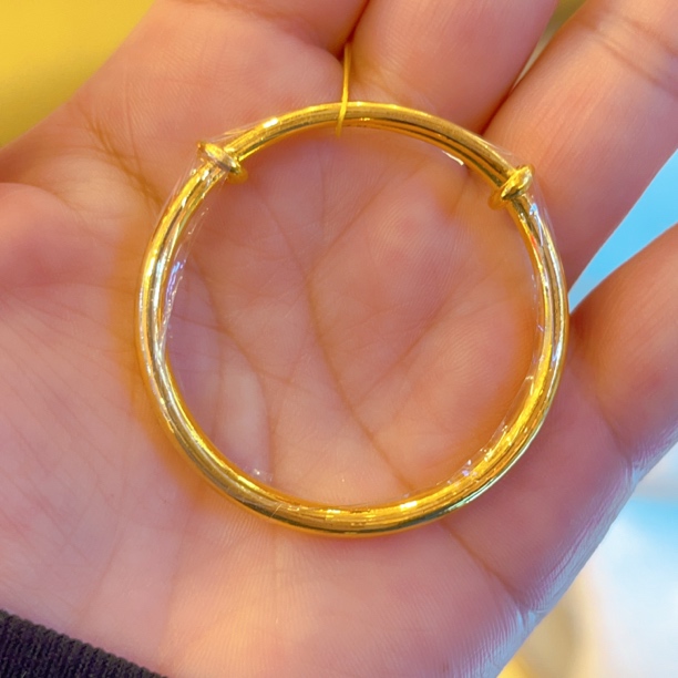 足金光面宝贝手镯