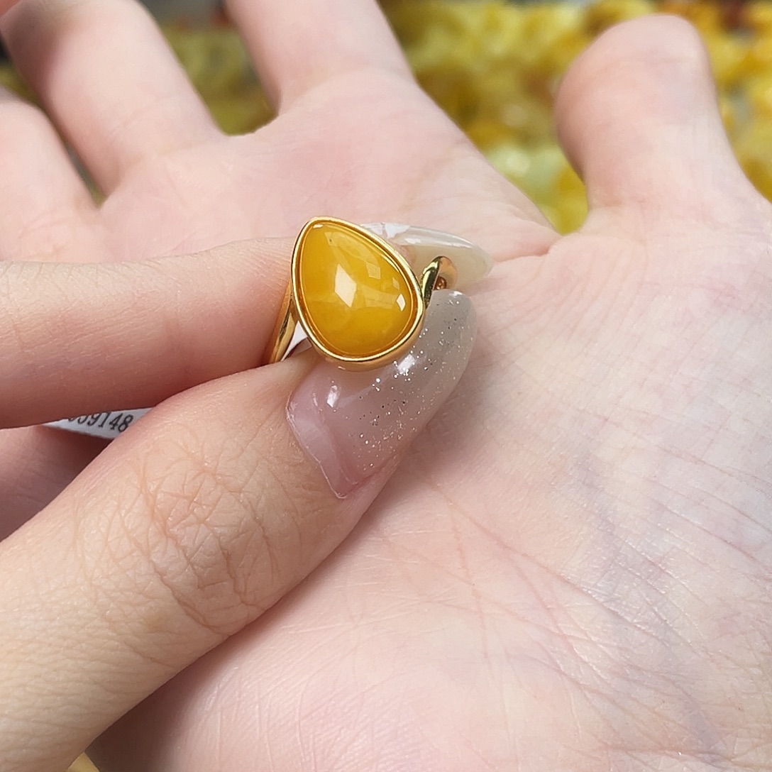 银S925镶嵌琥珀珠宝奇石琥珀蜜蜡