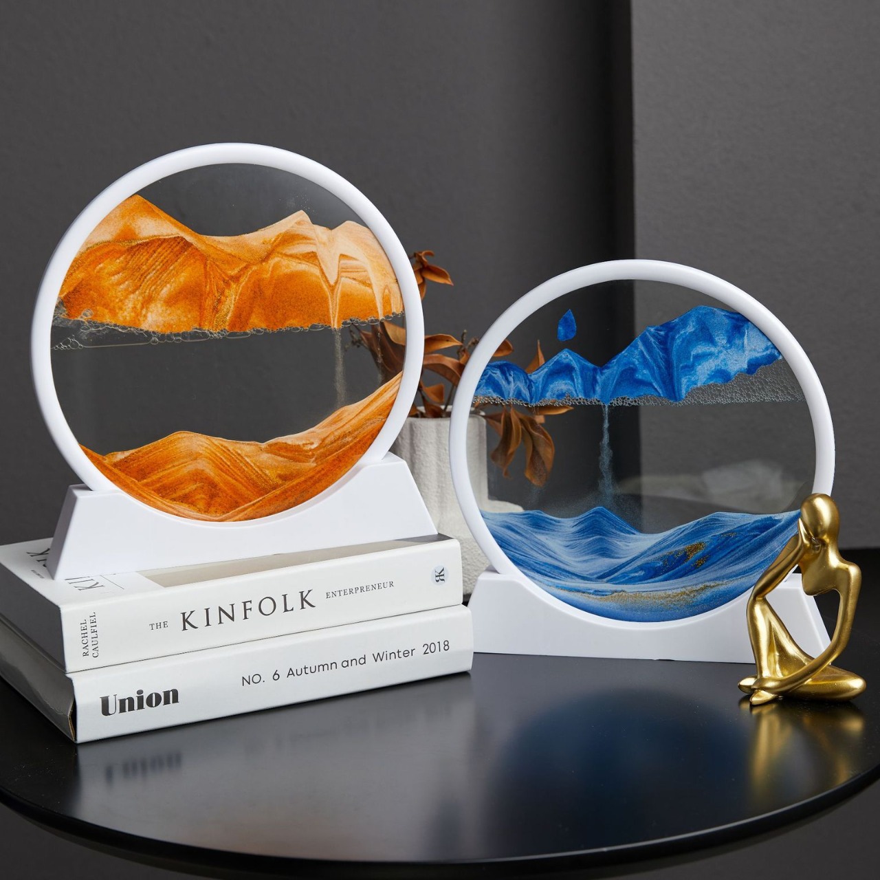 3D流沙画创意解压沙漏摆件客厅玄关艺术流沙画办公室桌面轻奢礼物