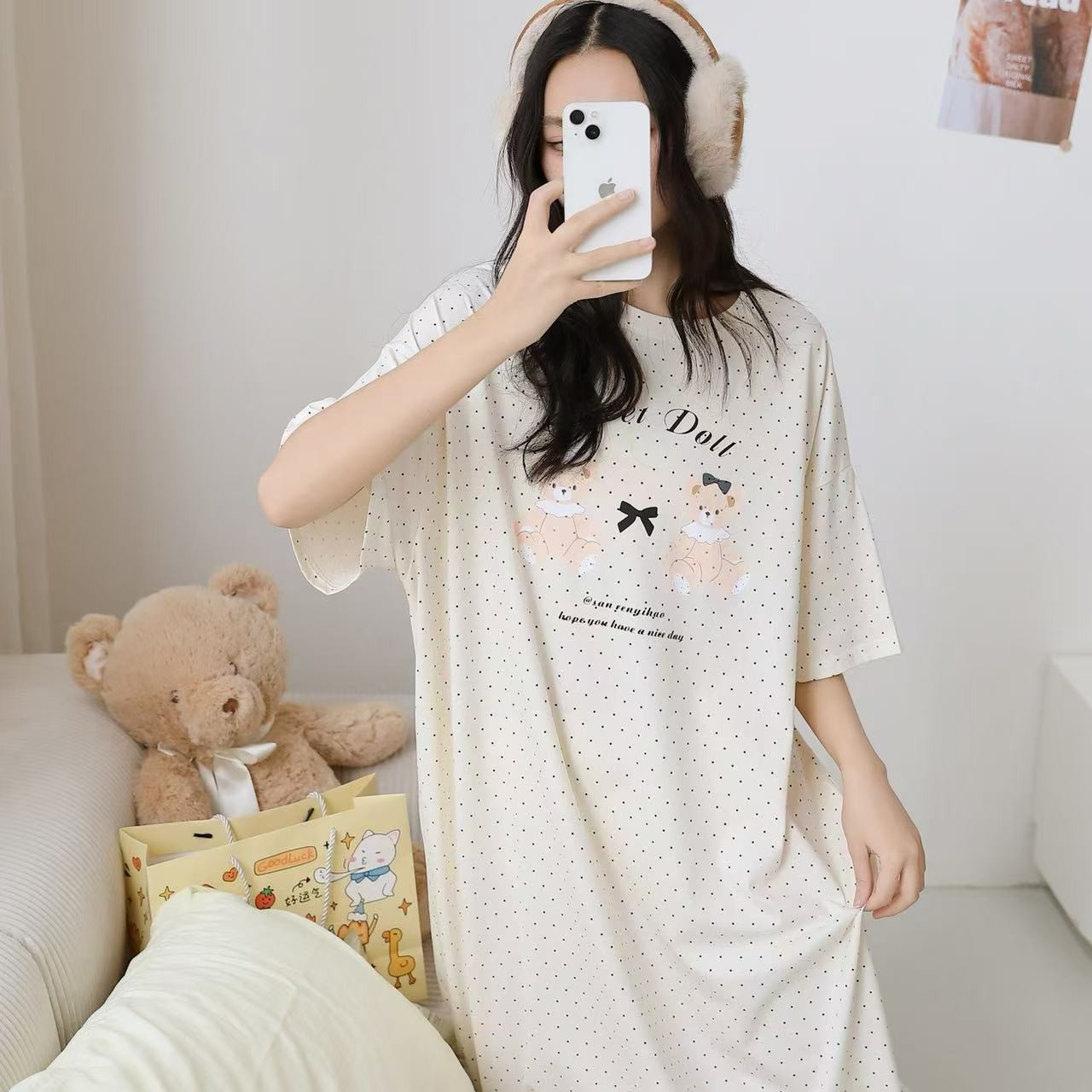 26年新款短袖睡裙小波点款