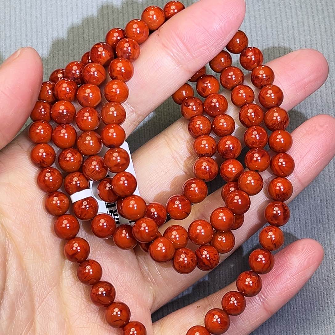 南红玛瑙原矿6.5mm未镶嵌