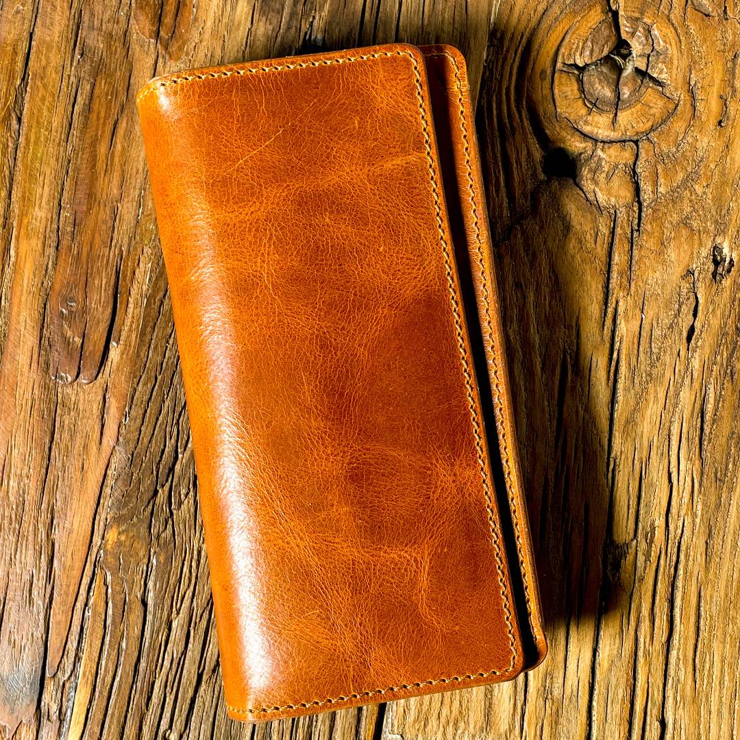 【老帅手作】纯手工头层牛皮复古植鞣油蜡多功能大容量长钱包