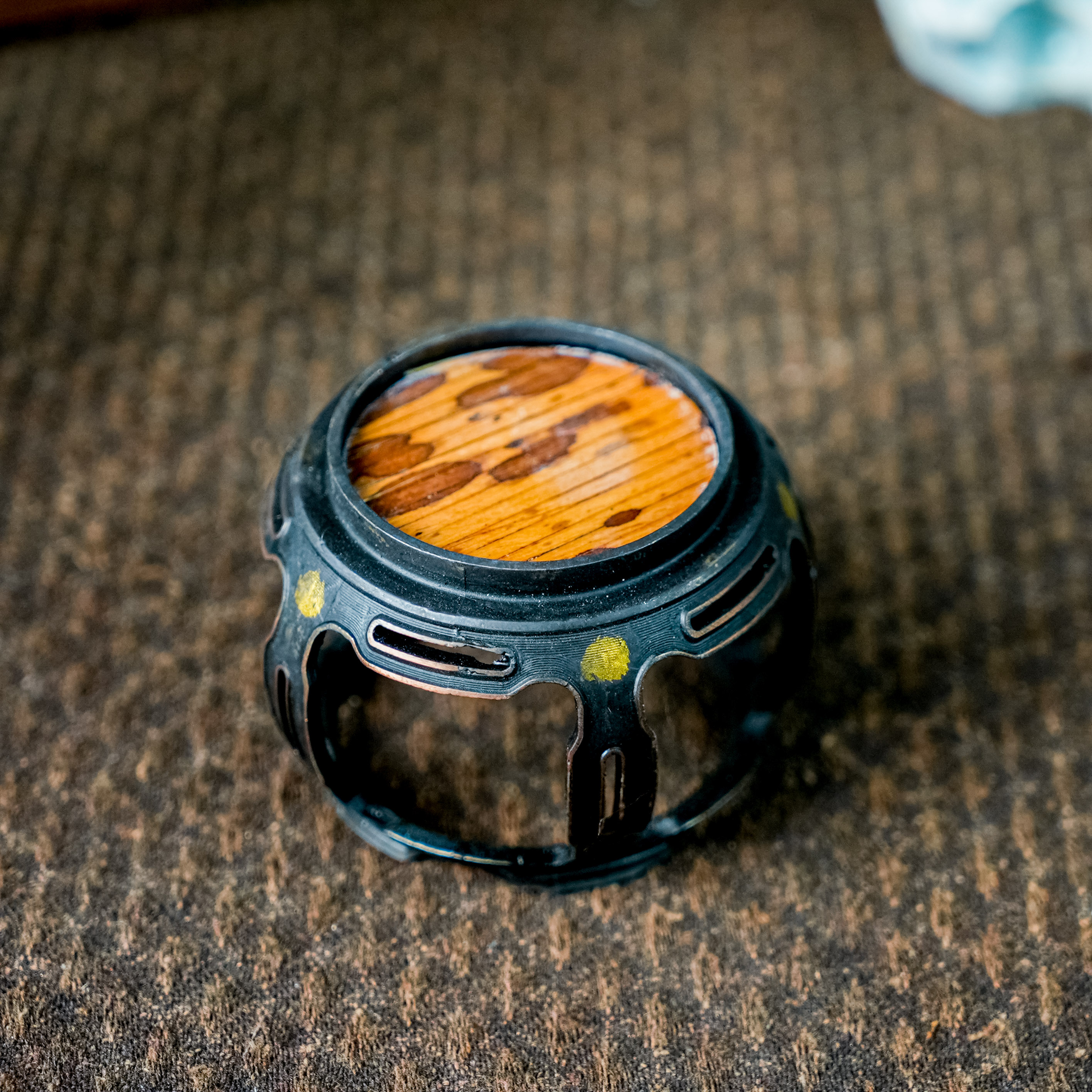 【古篱】点铜腰鼓盖置 GLS035