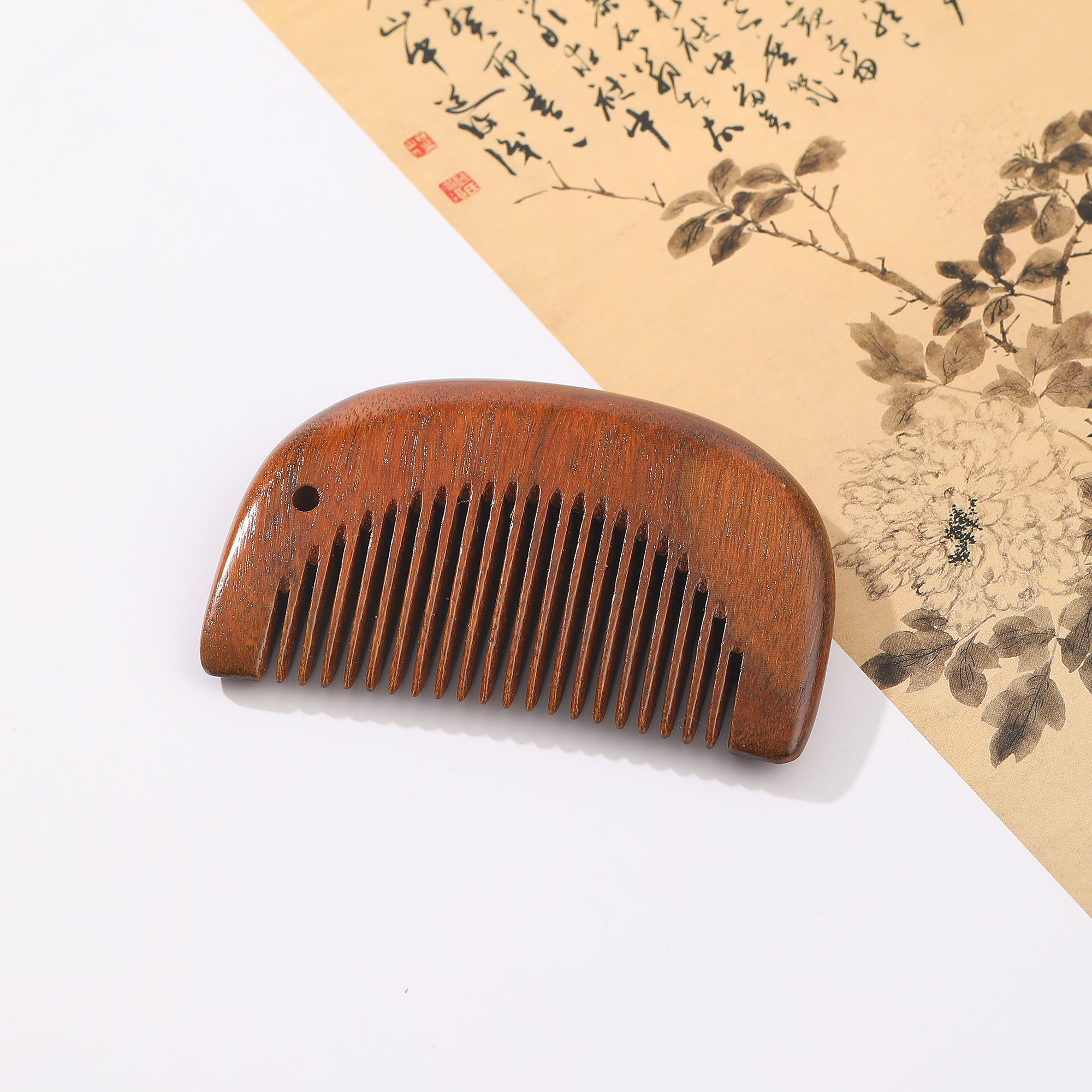 一了个卜金丝檀木口袋梳