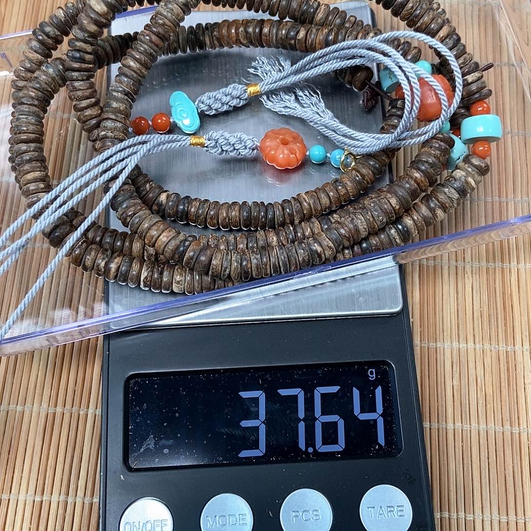 手串沉香海南红土棋肉 37.6克 沉水