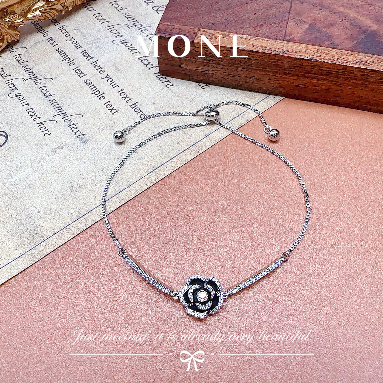 铜合金锆石手链 5251 法★【优雅山茶花】 ALIX 爱丽斯 限定 手链