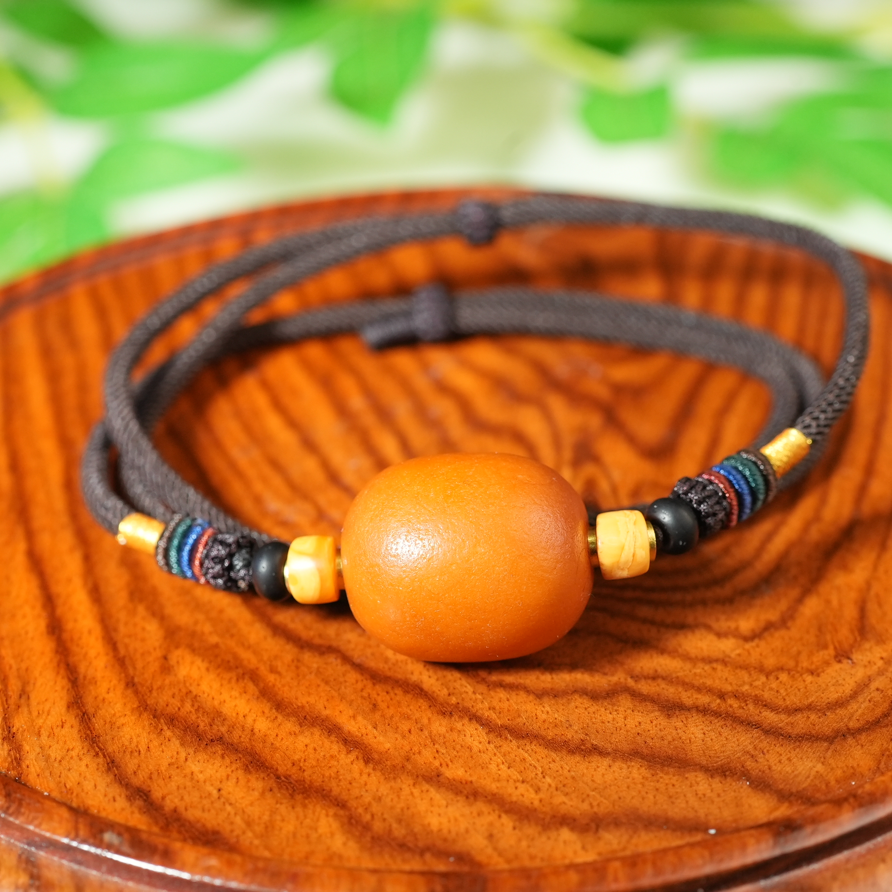 十九世纪蜜蜡编绳项链【古珠精选】AAML241218006