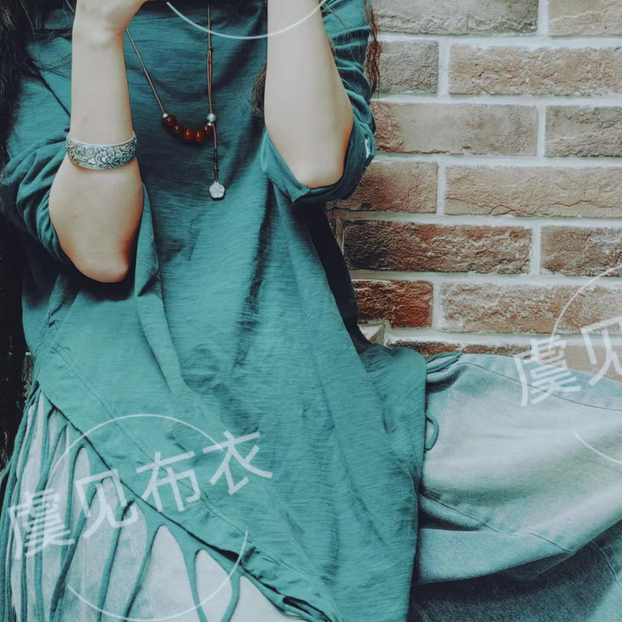 虞姑娘推荐 棉质下摆不规则裁剪流苏T恤【可穿160】