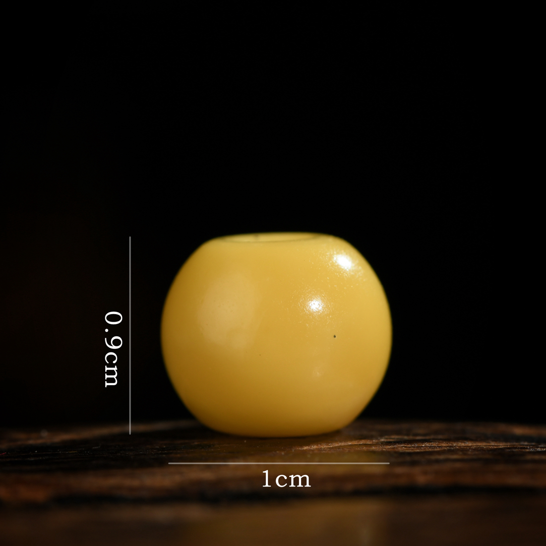 尺寸 1.0 蜡质巨满橘皮纹鸡油黄苹果珠老藏蜡