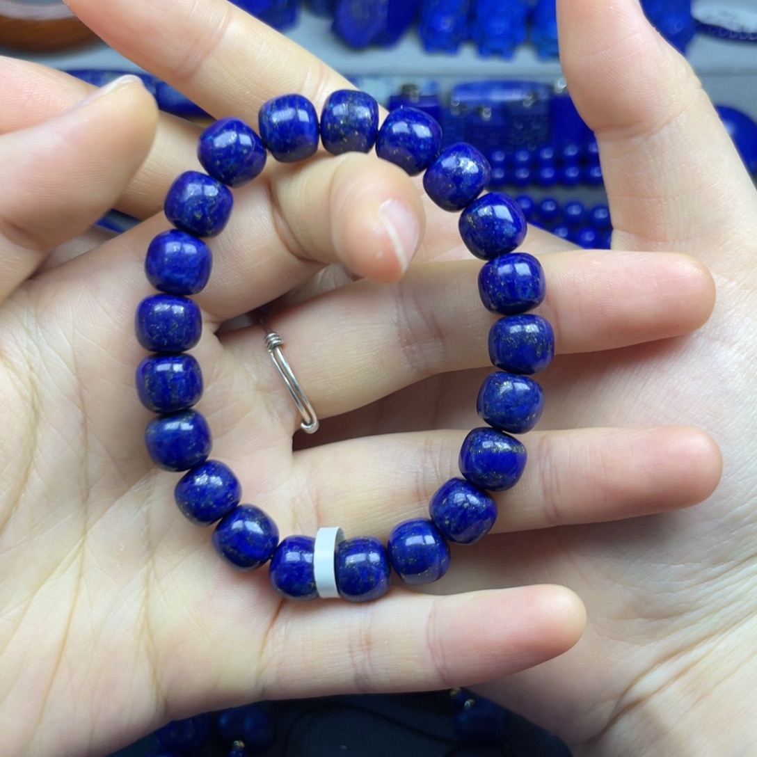 青金石未镶嵌老型手串10+