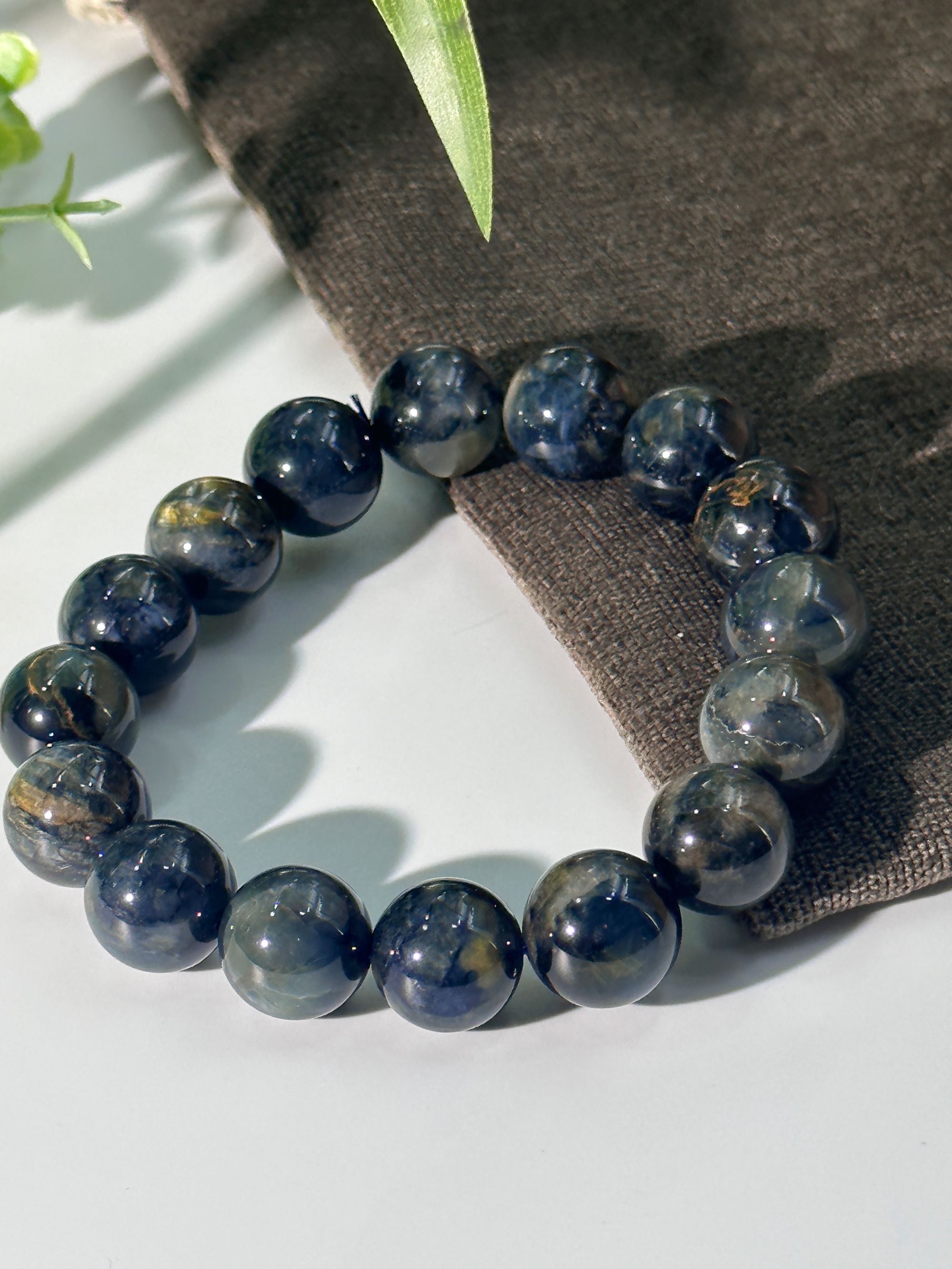 天然高品阶高蓝彼得石手串/15mm@多样性发其一
