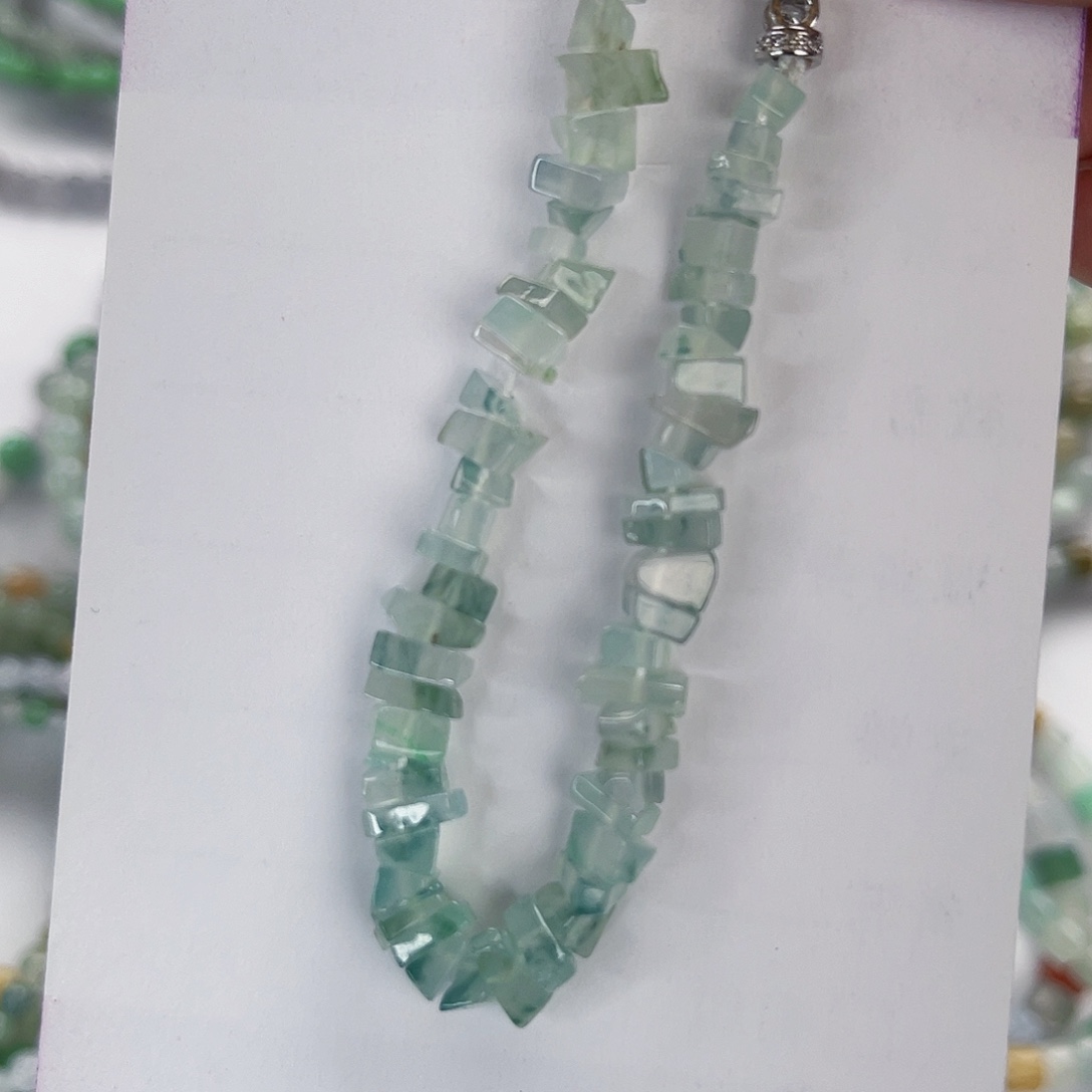 翡翠未镶嵌手链翡翠手链碎碎冰