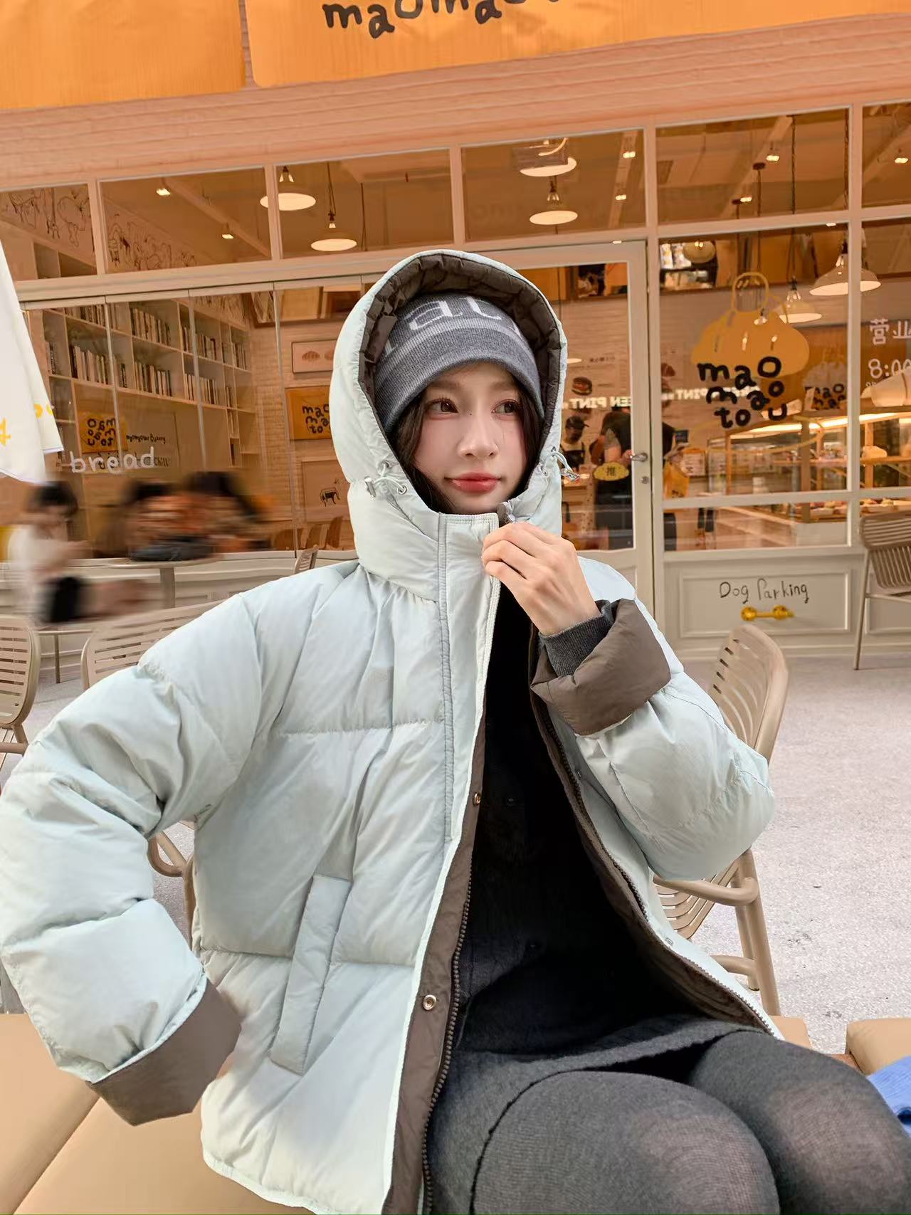 25年新款翻袖时尚百搭羽绒服外套2501