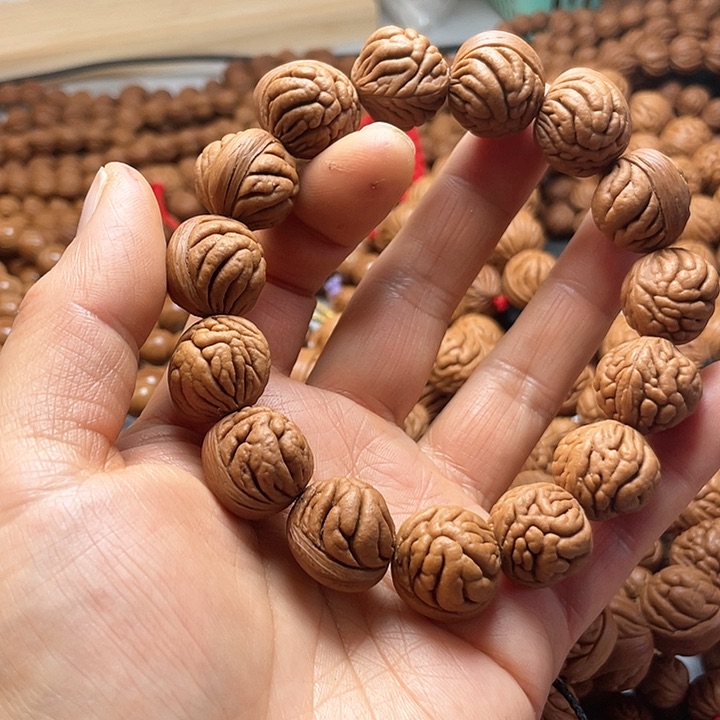 吊坠桃核槿*秦岭龙纹疙瘩龙17尺寸手串微修