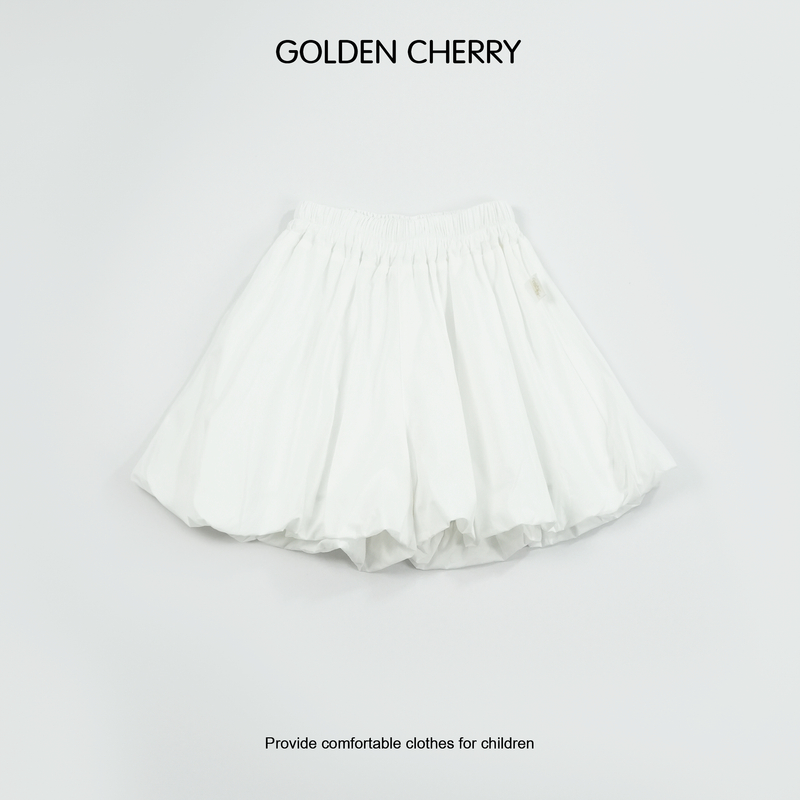 【金樱桃Golden cherry】小童白色百搭泡泡裤裙QDD765