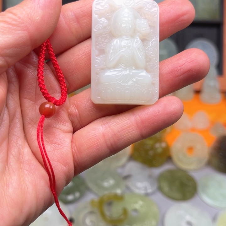 未镶嵌岫玉吊坠(赠链)丶*