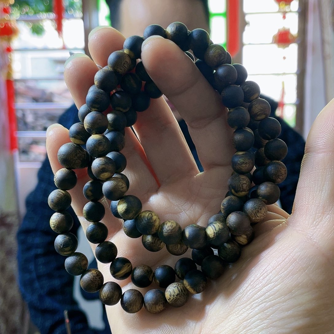 沉香手串棋楠香尖圆珠长串0.8/31克多样性发一