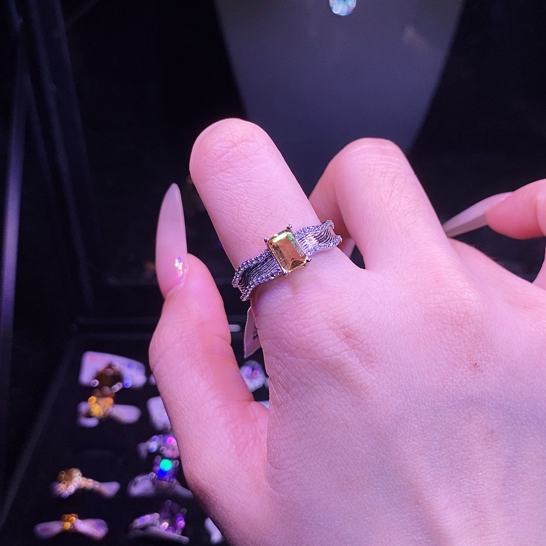 水晶戒指银S925镶嵌