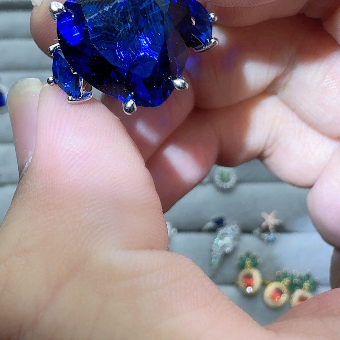 托帕石戒指银S925镶嵌