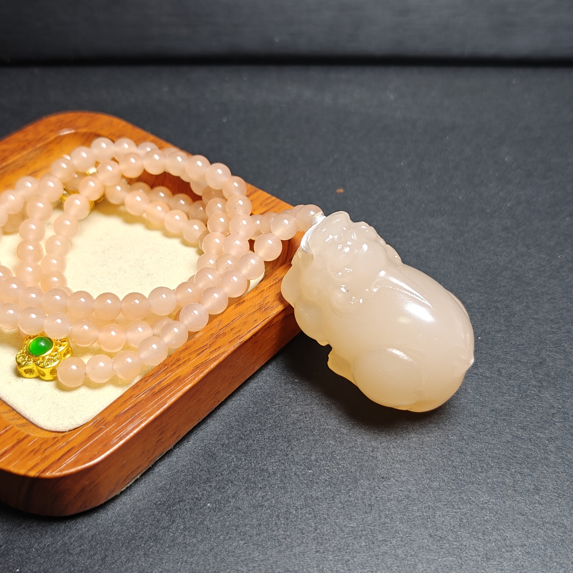 [停业清货]藕粉色貔貅妈妈链套链-199-多样性发一