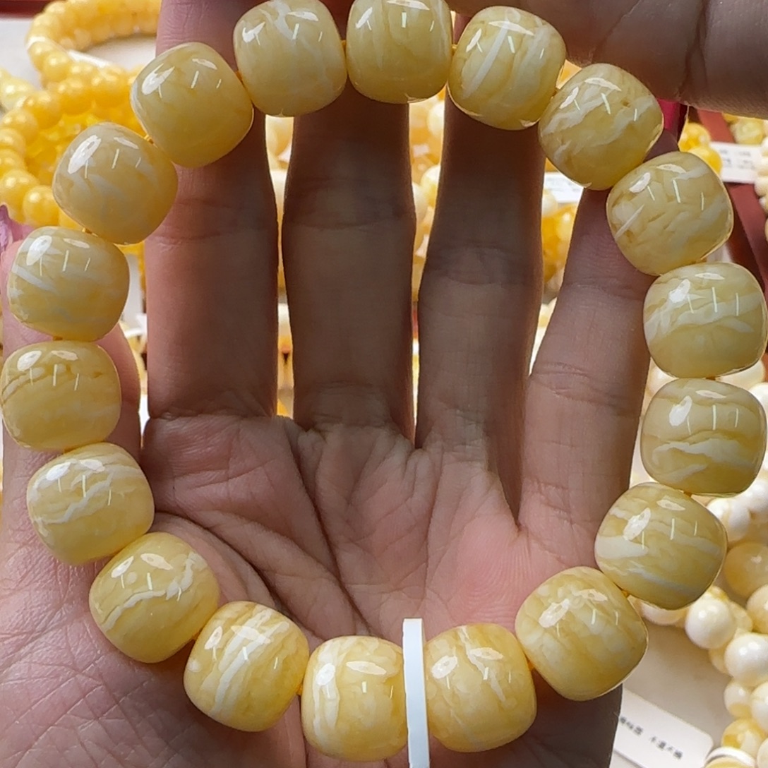 A***夫琥珀未镶嵌手链蜜蜡手串