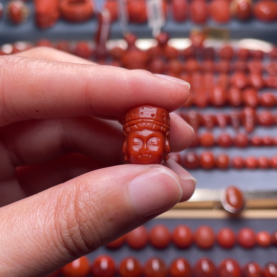 南红玛瑙未镶嵌其他W12瓦西柿子红观音头配饰